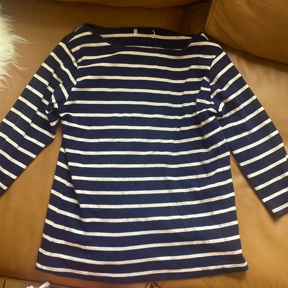 Navy White Sailor 60s Striped Shirt